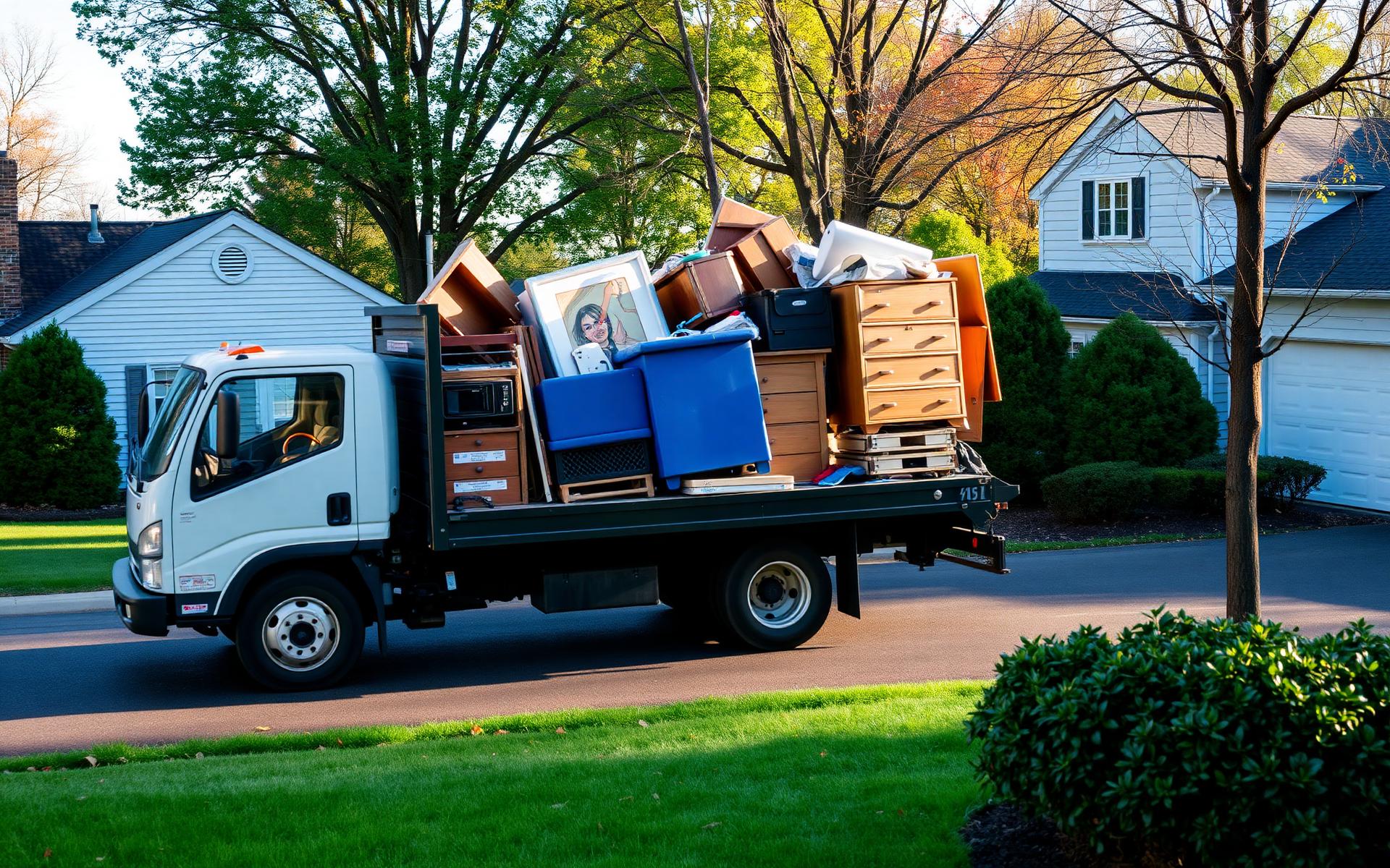 Ghost Junk Management crew loading a junk removal truck in Wayne, NJ